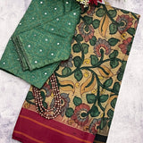 Iniya kalamkari saree with silk border