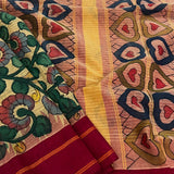 Iniya kalamkari saree with silk border