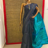 Plain kanchipuram silk saree with brocade pallu