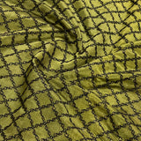 Green embroidered chandheri fabric