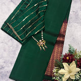 Colour block kanchipuram silk saree