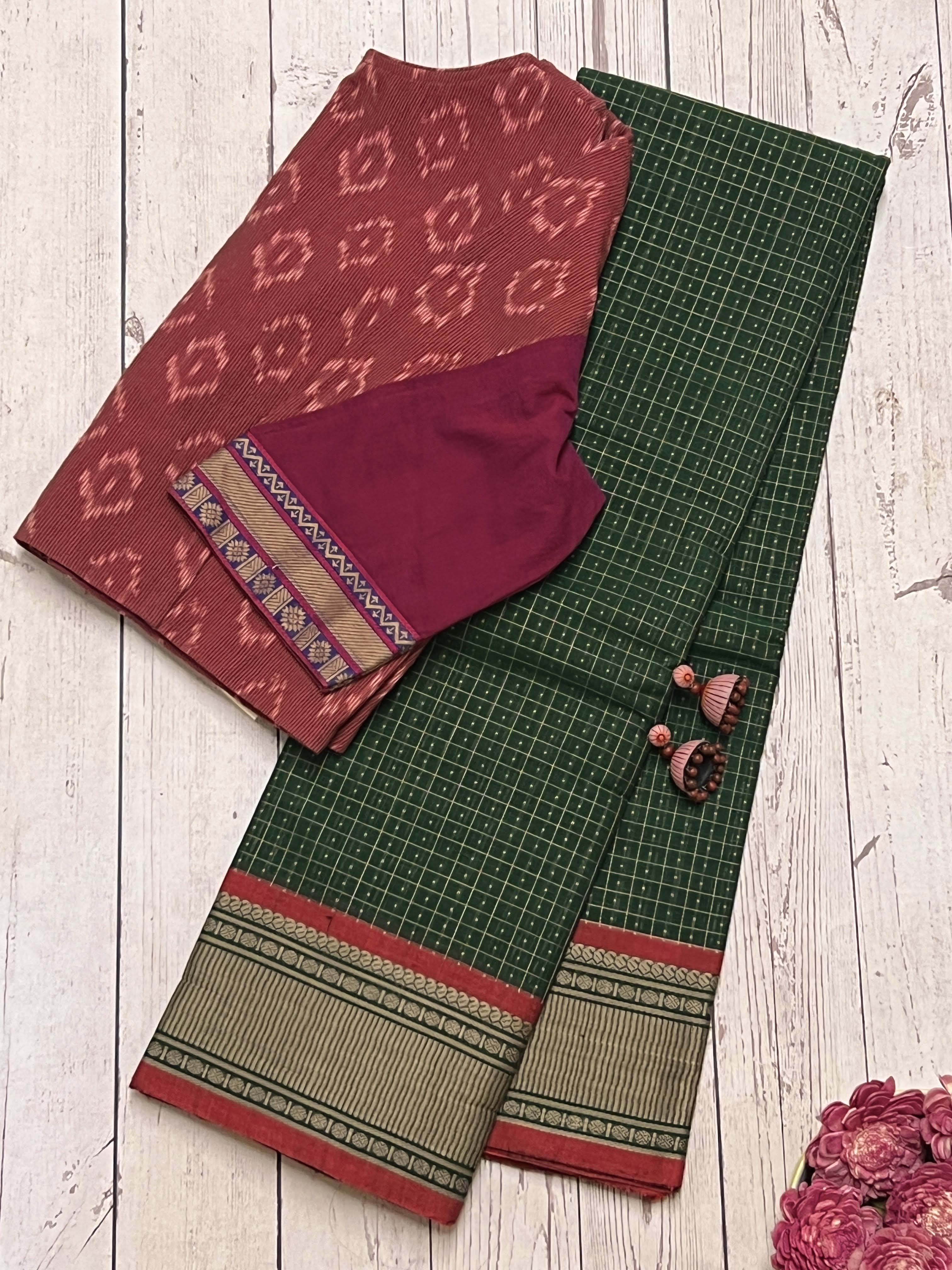 Micro dots kanchi cotton saree