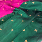 Plain kanchipuram silk saree with motif pallu