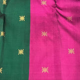 Plain kanchipuram silk saree with motif pallu