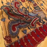 Sameeksha lotus chiffon kalamkari saree