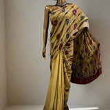 Sameeksha lotus chiffon kalamkari saree