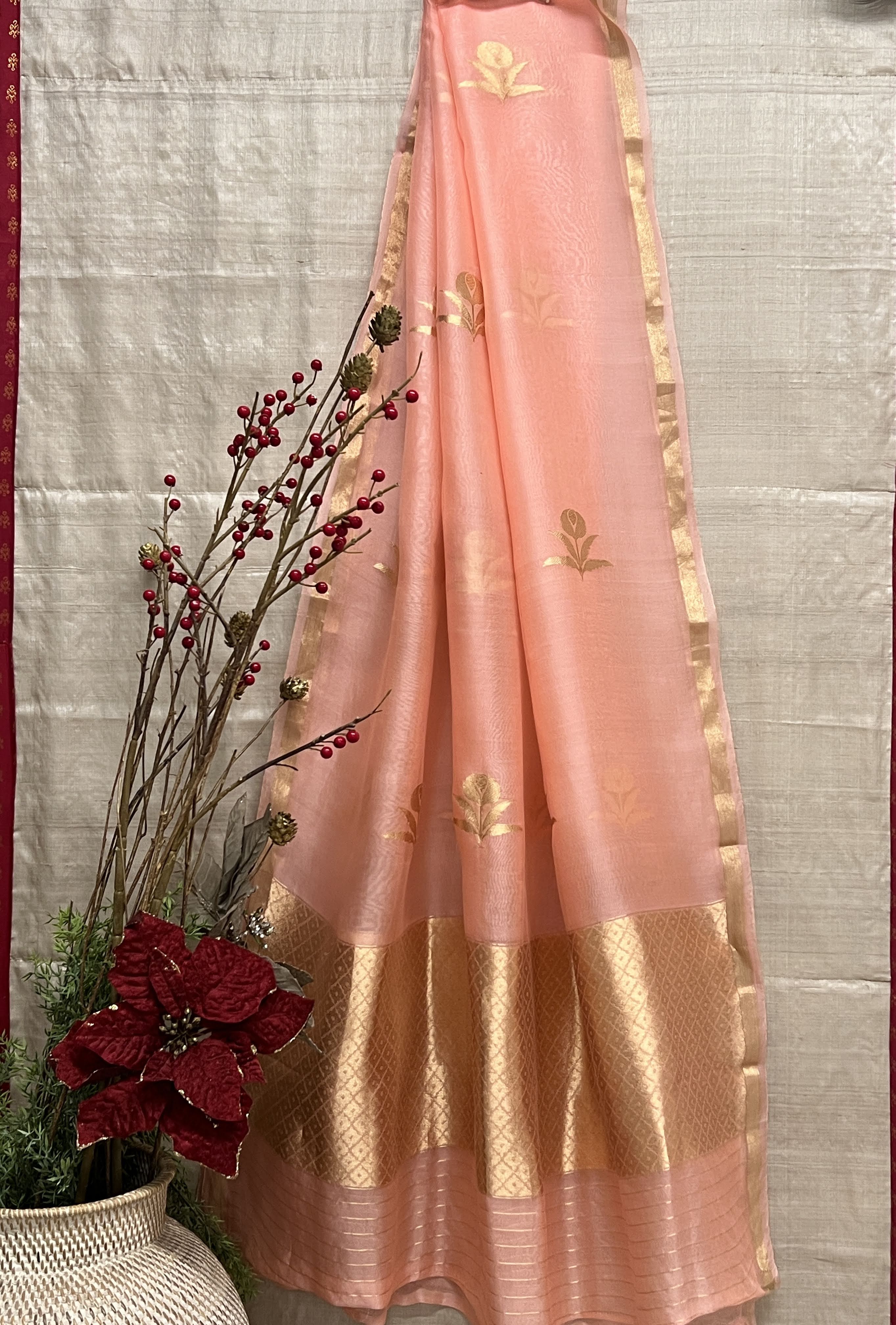 Gold organza dupatta