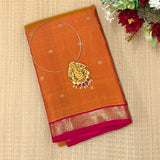 Vera Tangerine Kanchipuram Silk Saree