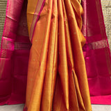Vera Tangerine Kanchipuram Silk Saree