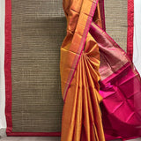 Vera Tangerine Kanchipuram Silk Saree