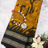 Iniya kalamkari saree with silk border