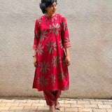 Jugal Floral Silk Kurta Set