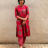 Jugal Floral Silk Kurta Set