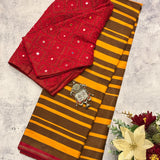 Mila striped kanchipuram silk saree