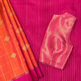 Charita kolam kanchipuram silk saree