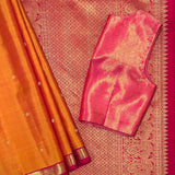 Vera Tangerine Kanchipuram Silk Saree