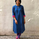 Jugal Polka Silk Kurta Set