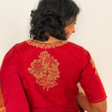 Marigold Sequin Silk Blouse - Scarlet