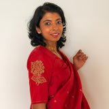 Marigold Sequin Silk Blouse - Scarlet