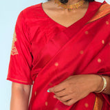 Marigold Sequin Silk Blouse - Scarlet