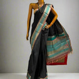 Kimaya plain multi border silk saree