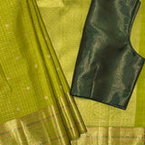 Charita Pistachio Glow Kanchipuram Silk Saree
