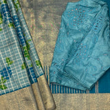 Mila Blue Gelato Kanchipuram Silk Saree