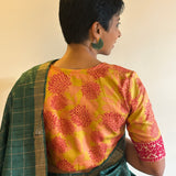 Printed tussar blouse