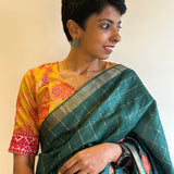 Printed tussar blouse