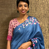 Printed tussar blouse