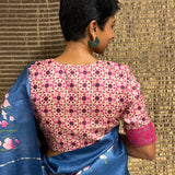 Printed tussar blouse