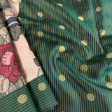 Bed of roses tussar kalamkari saree