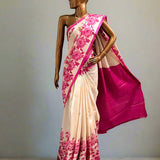 Veena chrysanthemum tussar saree