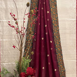 Embroidered net dupatta