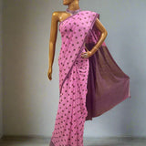 Retro polka chiffon saree