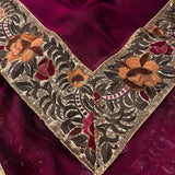 Embroidered net dupatta