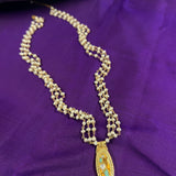 Silver chain with pearls and jadau