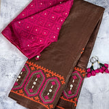 Tushara arch bordered tussar saree