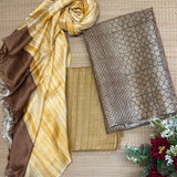 Tussar handprinted kurta set