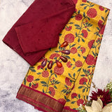 Maya checked floral saree