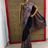 Rising border chiffon kalamkari saree