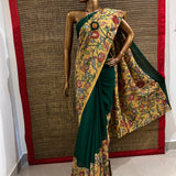 Rising border chiffon kalamkari saree