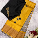 Maya stripe and dot tussar saree