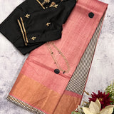 Maya stripe and dot tussar saree