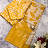 Veena hazy floral tussar saree