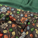 Rising border chiffon kalamkari saree