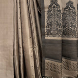 Kimaya Jungle Chariot Soft Silk Saree - Greige
