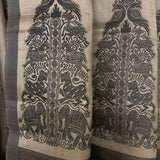 Kimaya Jungle Chariot Soft Silk Saree - Greige