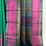 Kimaya Nature Walk Soft Silk Saree - Emerald