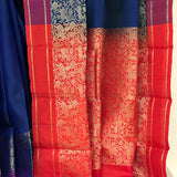 Kimaya Forest Murmurs Soft Silk Saree - Blue
